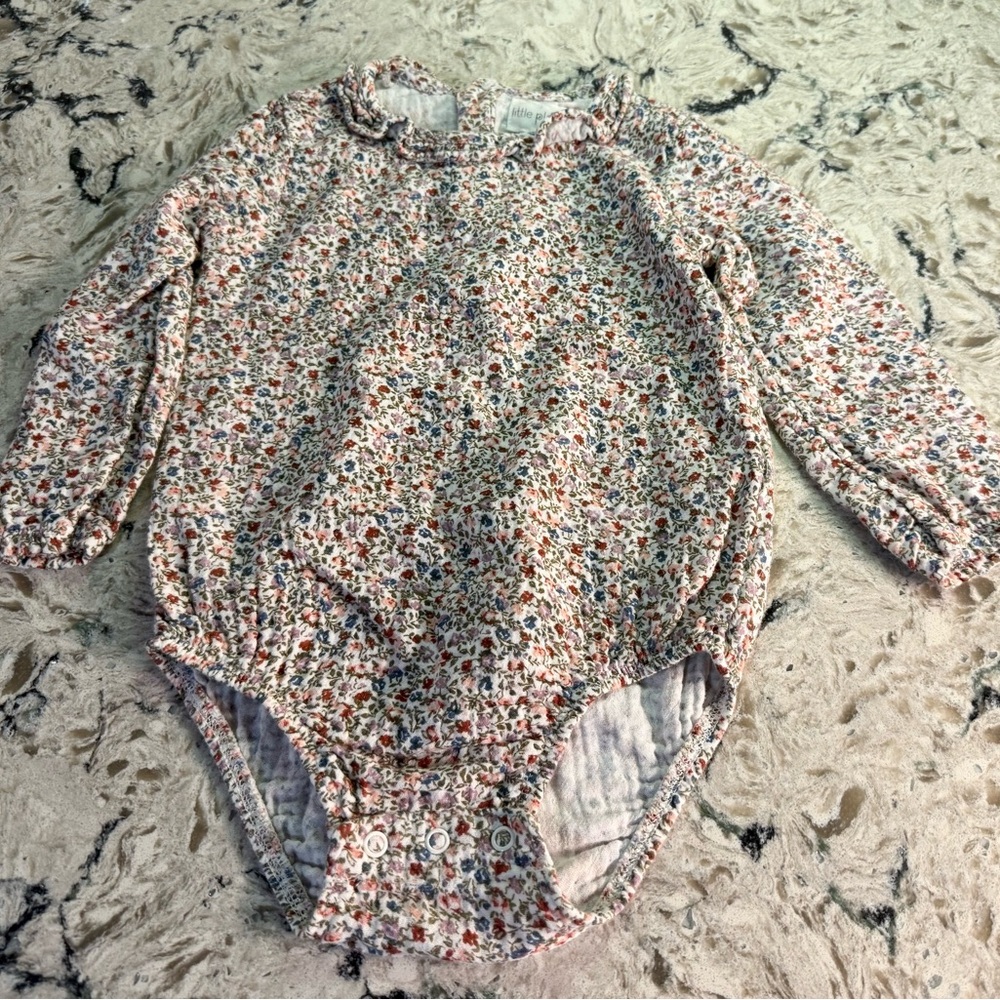 Little Planet by Carter’s Floral Muslin Organic Cotton Romper with Ruffle Collar